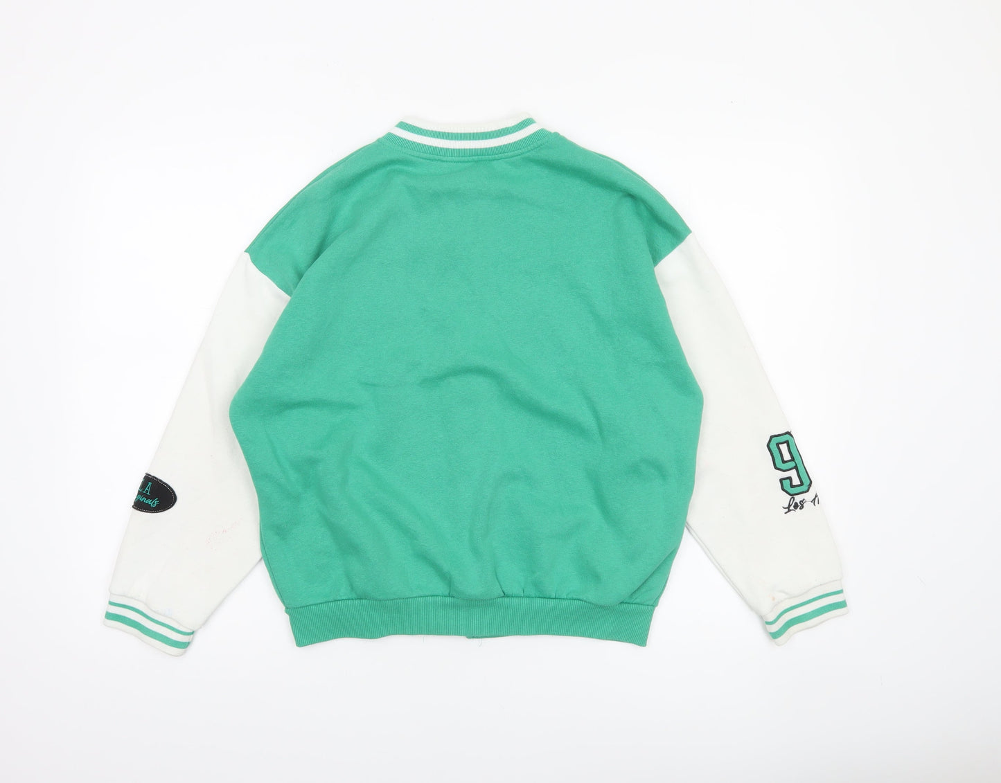 New Look Boys Green Varsity Jacket 12-13 Years Cotton Blend