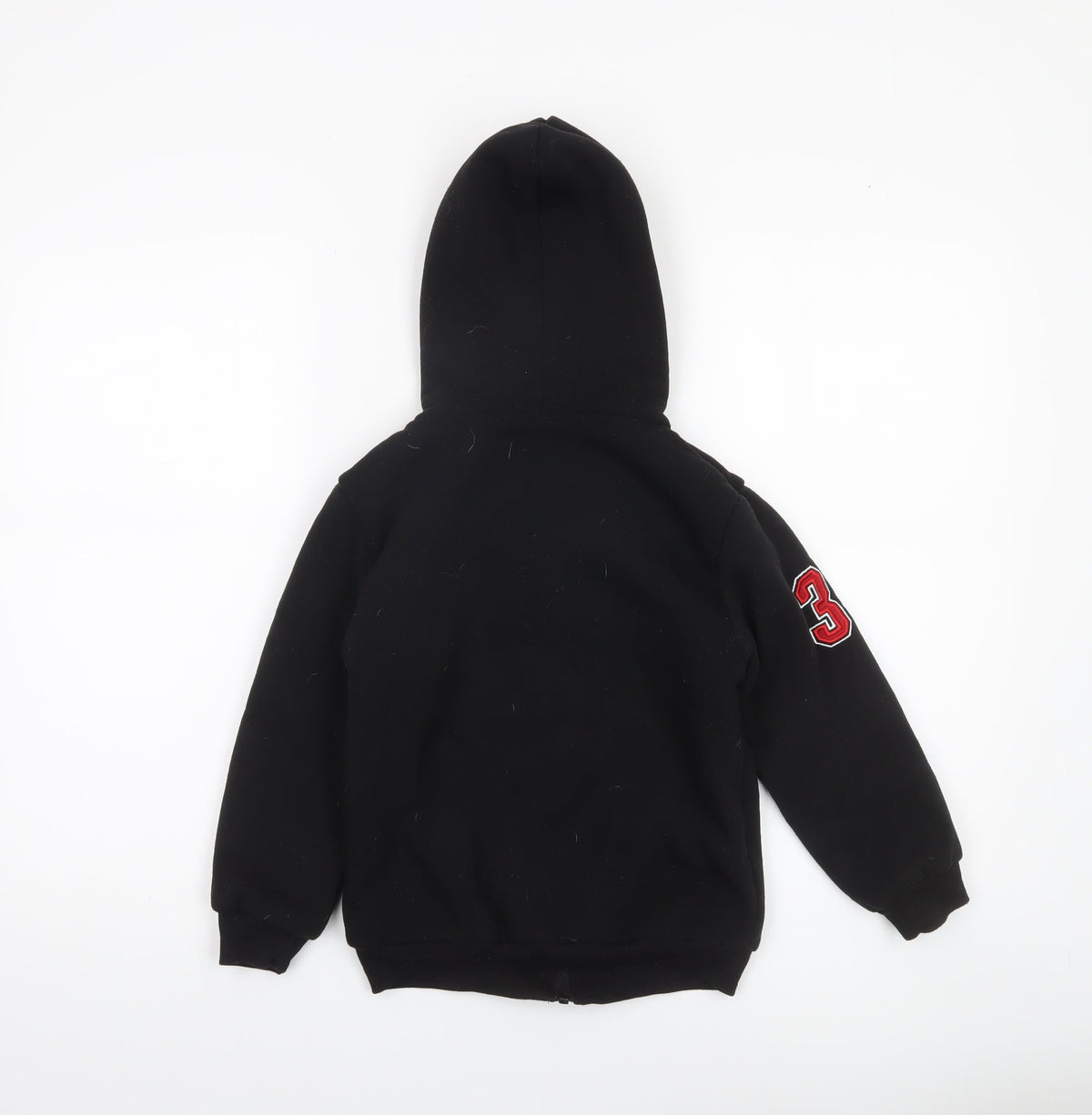 U.S. Polo Assn Boys Black Full Zip Hoodie Size 5-6 Years Cotton Blend