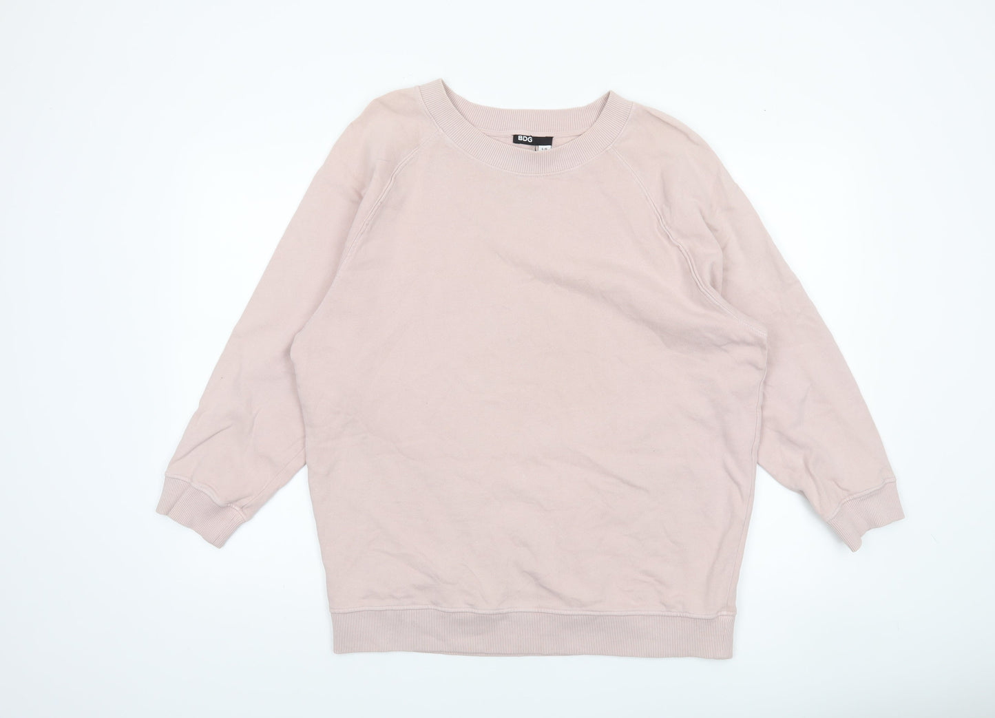 BDG Women Beige Cotton Pullover Sweatshirt Size L