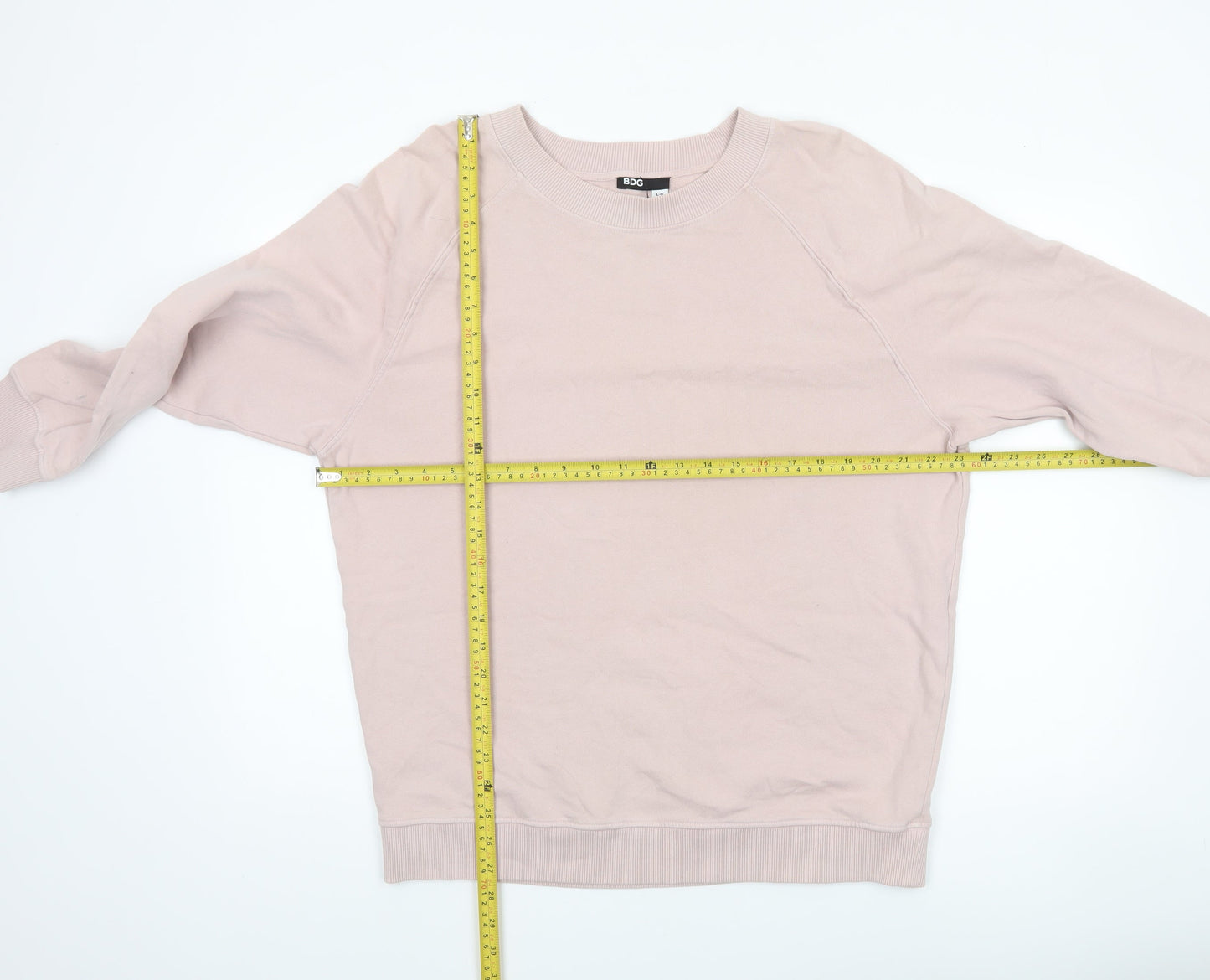 BDG Women Beige Cotton Pullover Sweatshirt Size L