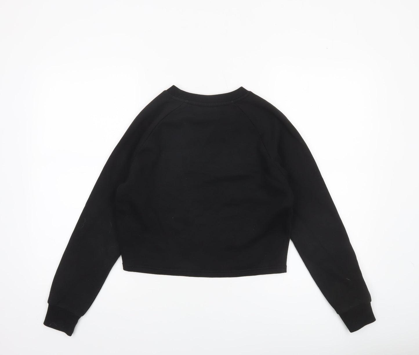 ELLE Girls Black Crew Neck Pullover Sweatshirt 12-13 Years Cotton Blend