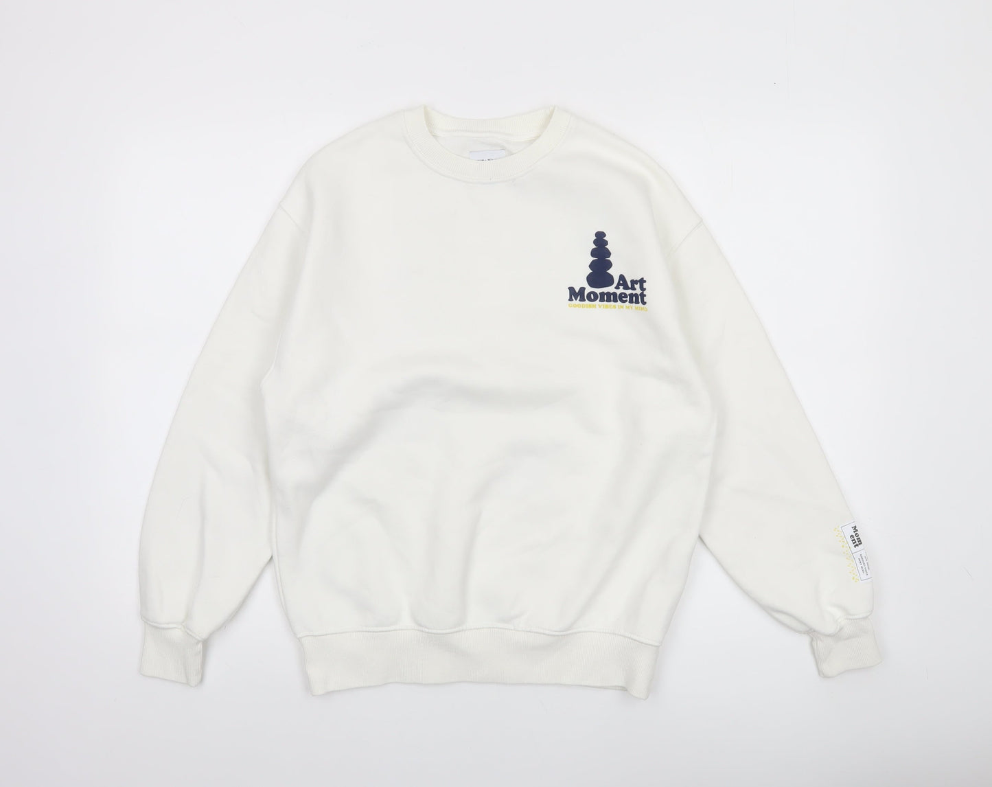 ZARA Boys White Art Moment Graphic Pullover Sweatshirt 13-14 Years