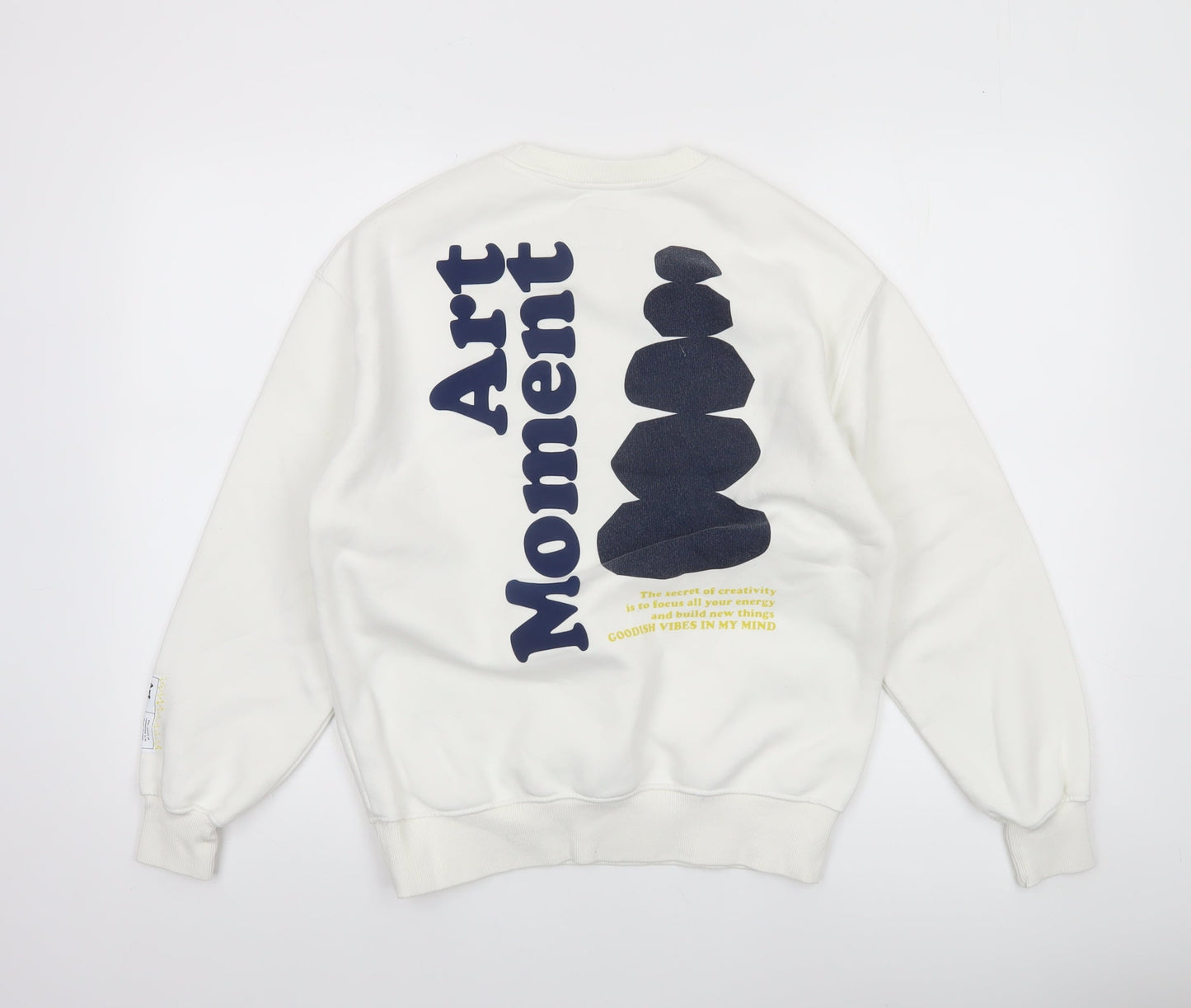 ZARA Boys White Art Moment Graphic Pullover Sweatshirt 13-14 Years