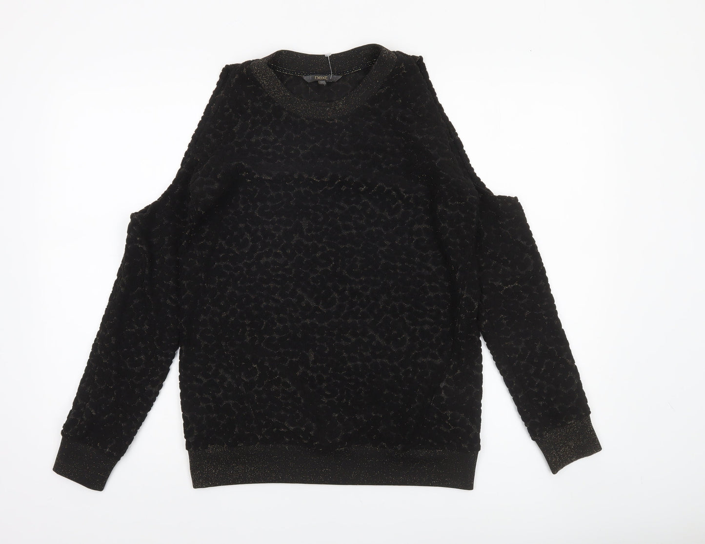 Next Womens Black Cold Shoulder Pullover Sweatshirt Size 8