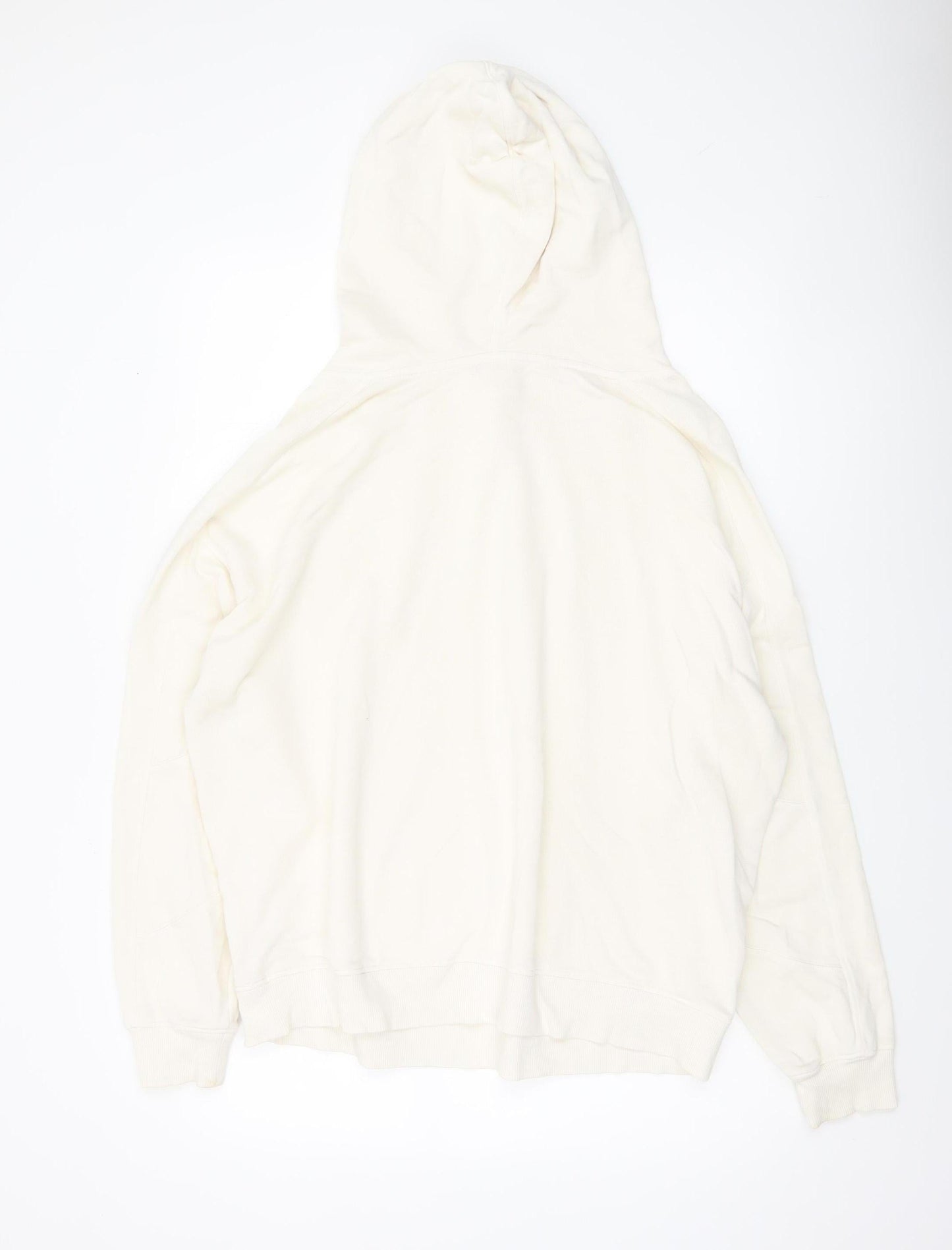 Hush Unisex Ivory Pullover Hoodie M Organic Cotton Lightweight