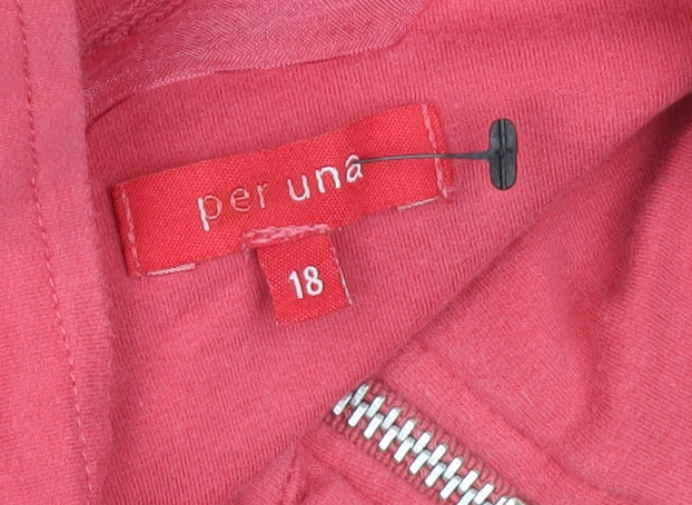 Marks and Spencer Per Una Women Pink 1/2 Zip Pullover Sweatshirt Size 18