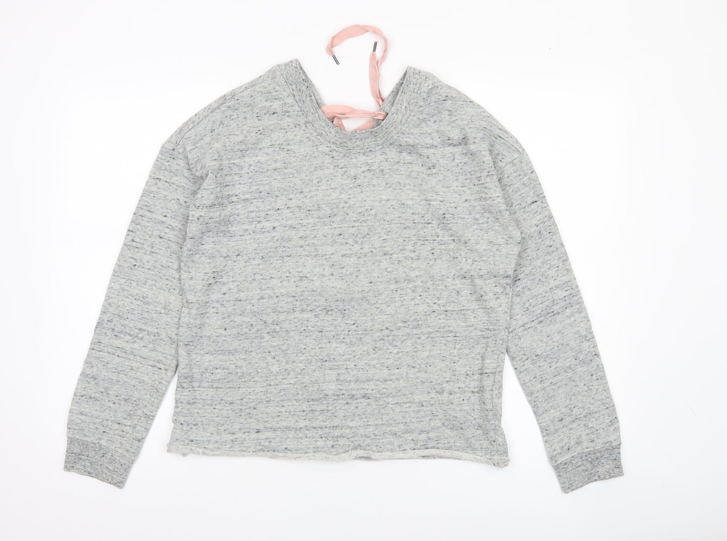 Tally Weijl Womens Grey Lace Up Pullover Sweatshirt Size M