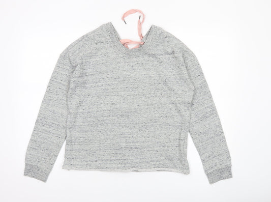 Tally Weijl Womens Grey Lace Up Pullover Sweatshirt Size M
