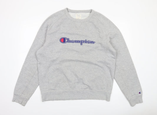 Champion Men's Grey XL Pullover Sweatshirt Classic Logo Crewneck