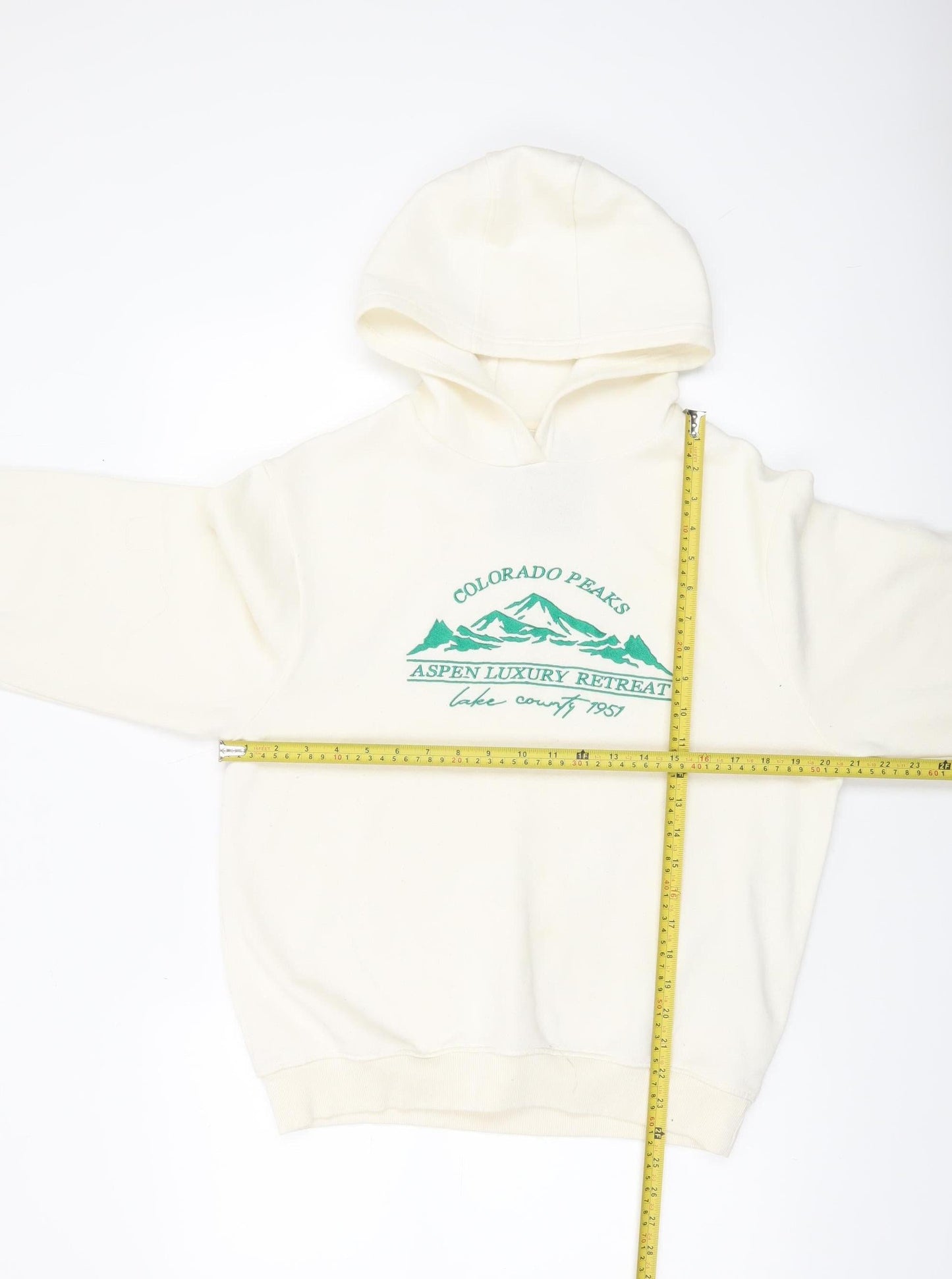 Threadbare Women’s Ivory Pullover Hoodie XS Cotton Blend Aspen Print