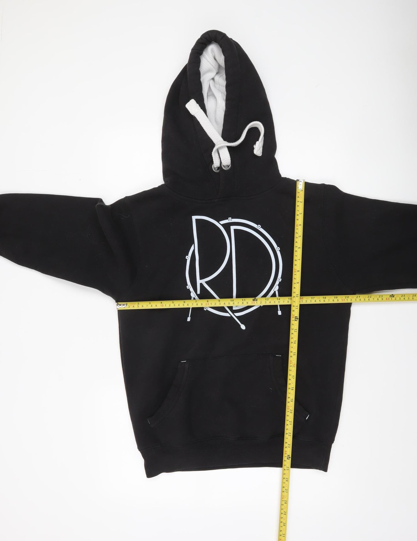 Rhythm Dynamics Men’s Black Pullover Hoodie S Music Logo Fleece