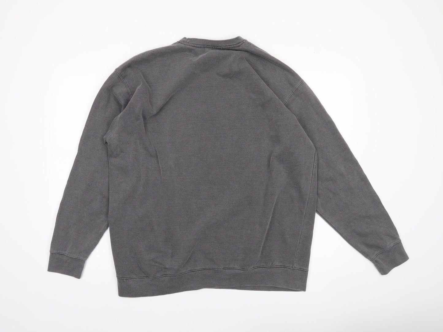 QED London Men's Grey NYC Brooklyn Sweatshirt L Pullover Crew Neck