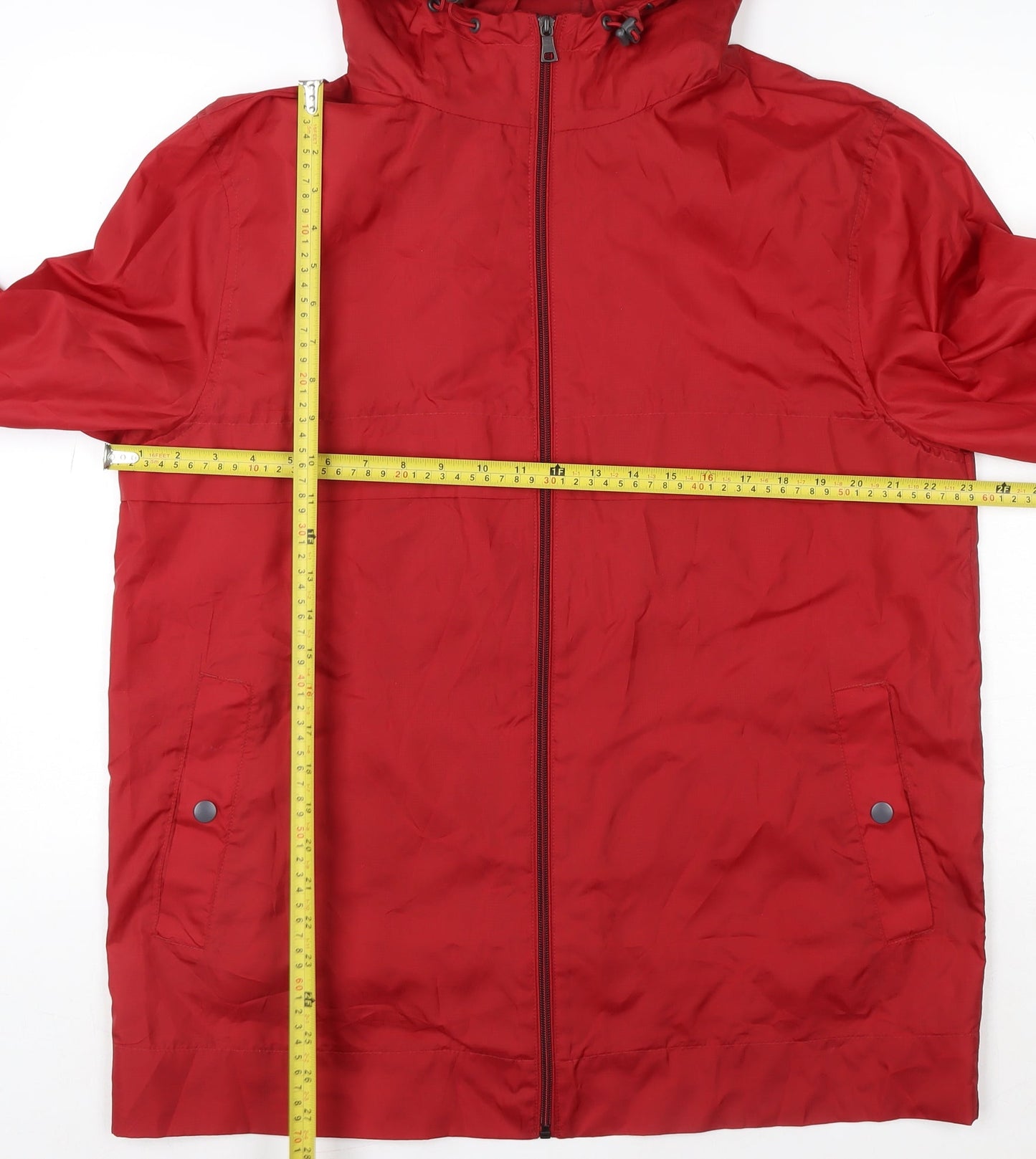 Marks and Spencer Men's Red Hooded Windbreaker Jacket L