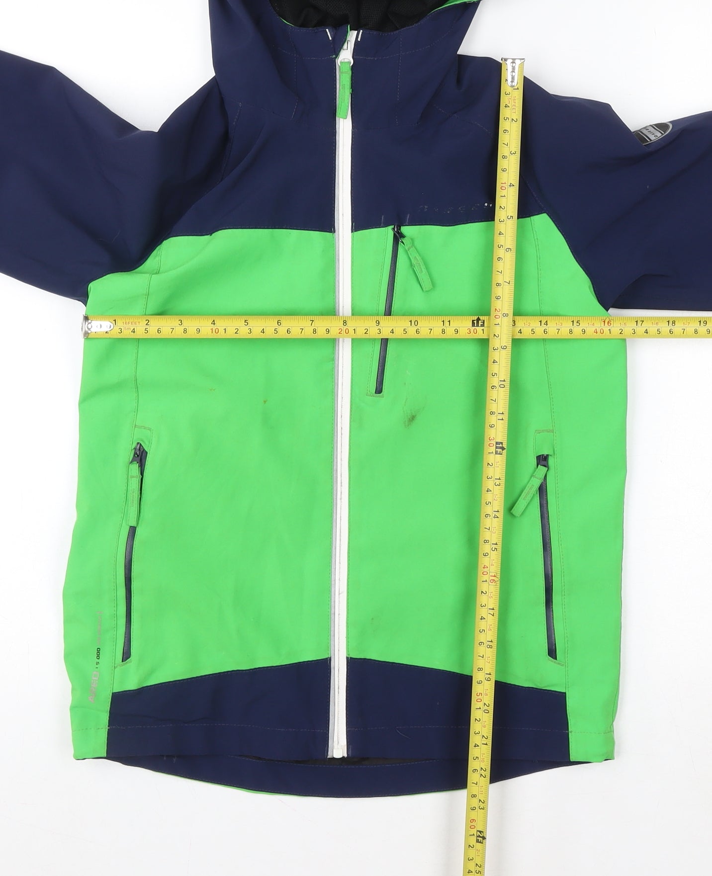 Regatta Boys Green Blue Waterproof Ski Jacket Age 11-12 Years Hooded