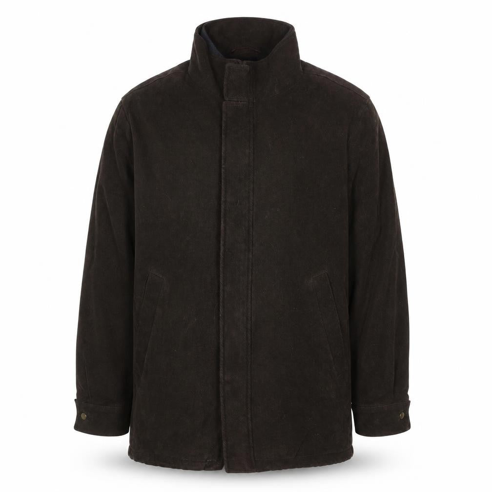 Racing Green Men's Brown Cotton Overcoat L Regular Fit