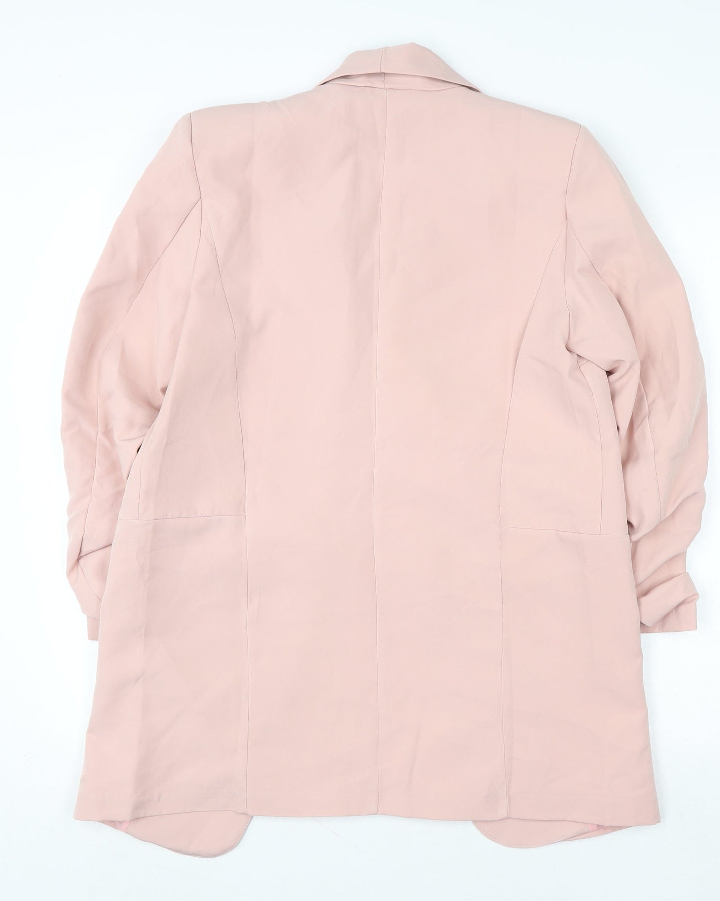 Boohoo Women’s Pink Longline Shawl Blazer Jacket Size M