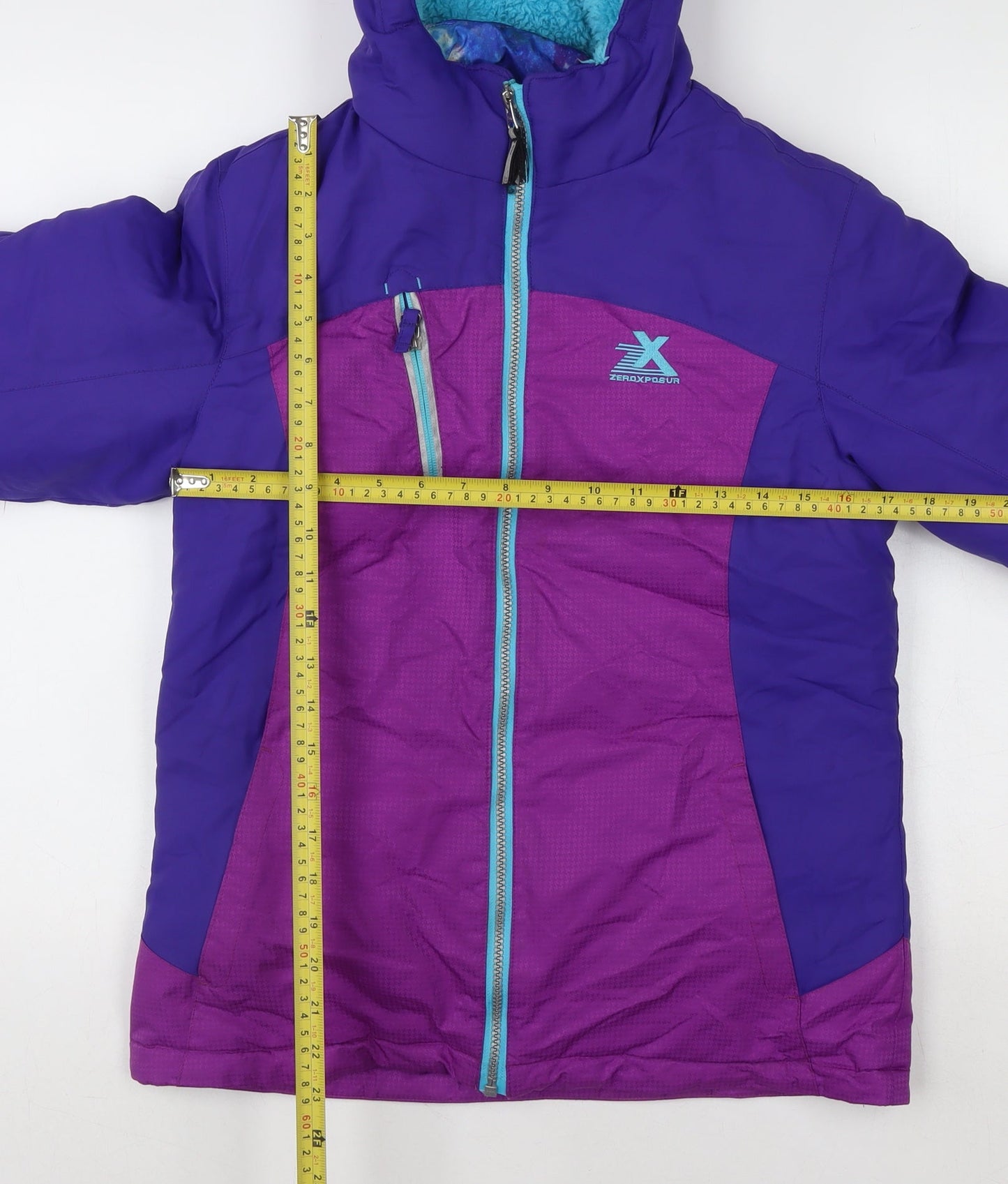 ZeroXposur Girls Purple Hooded Puffer Jacket Size 10-12 Years Winter Coat