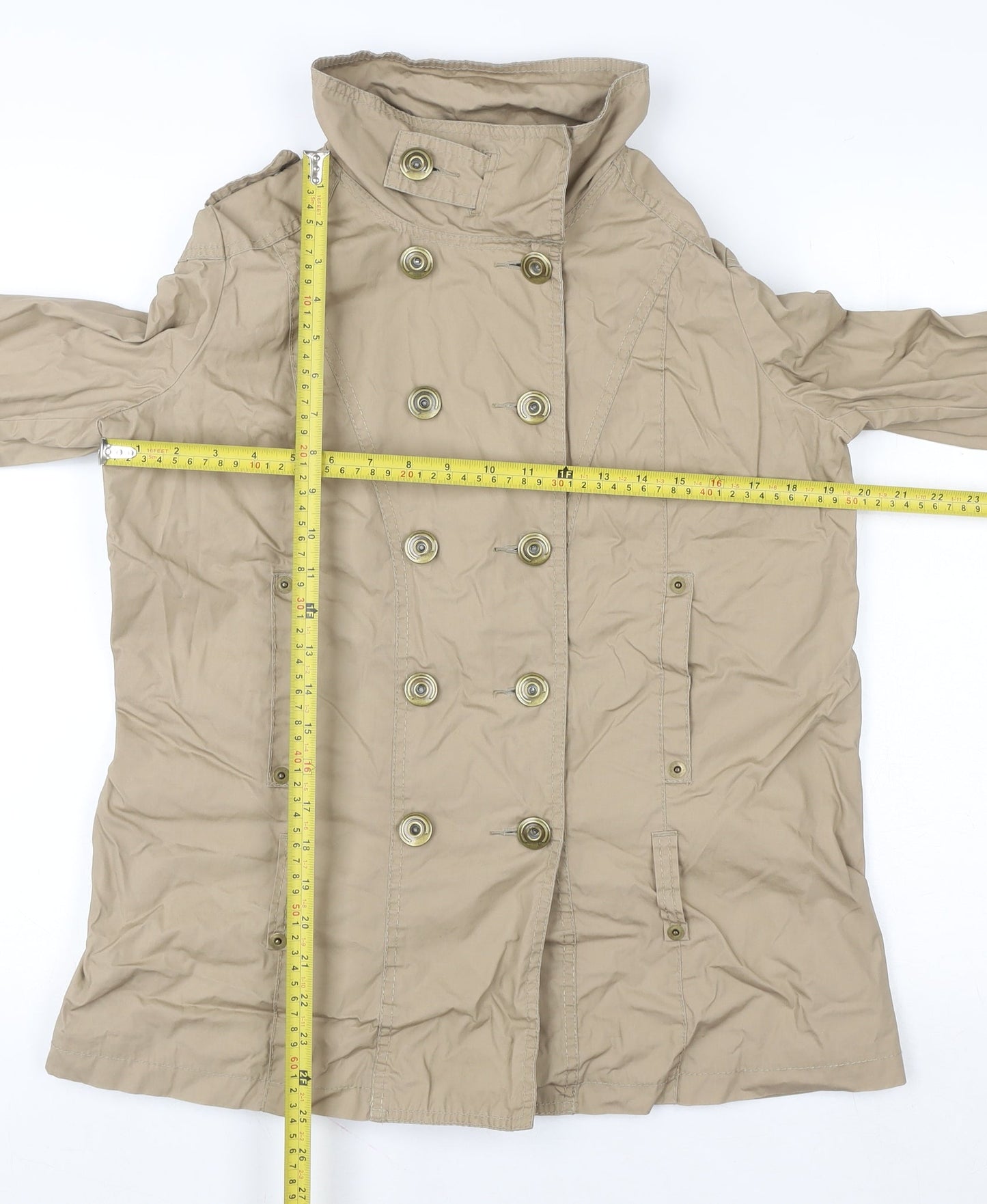 Marks and Spencer Women's Beige Cotton Trench Coat UK 14