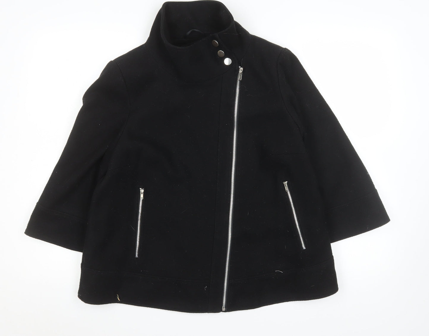 Be Beau Women's Black Size 14 Biker Jacket with Zip Details