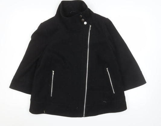 Be Beau Women's Black Size 14 Biker Jacket with Zip Details