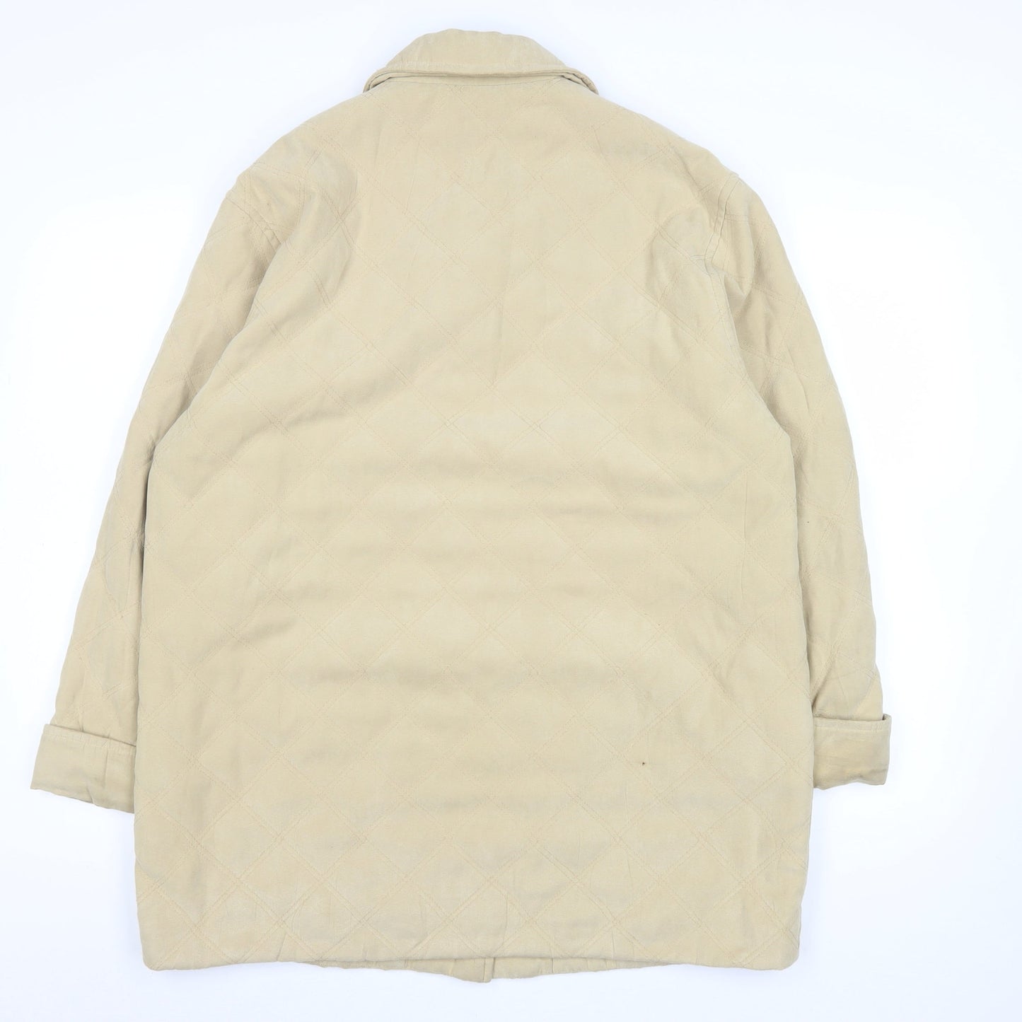 Eastex Beige Quilted Coat Unisex Adults Size 38 Mid-Length Polyester