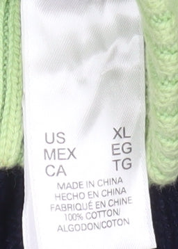 Liz & Co Men’s Multicoloured Cable Knit High Neck Cotton Jumper XL