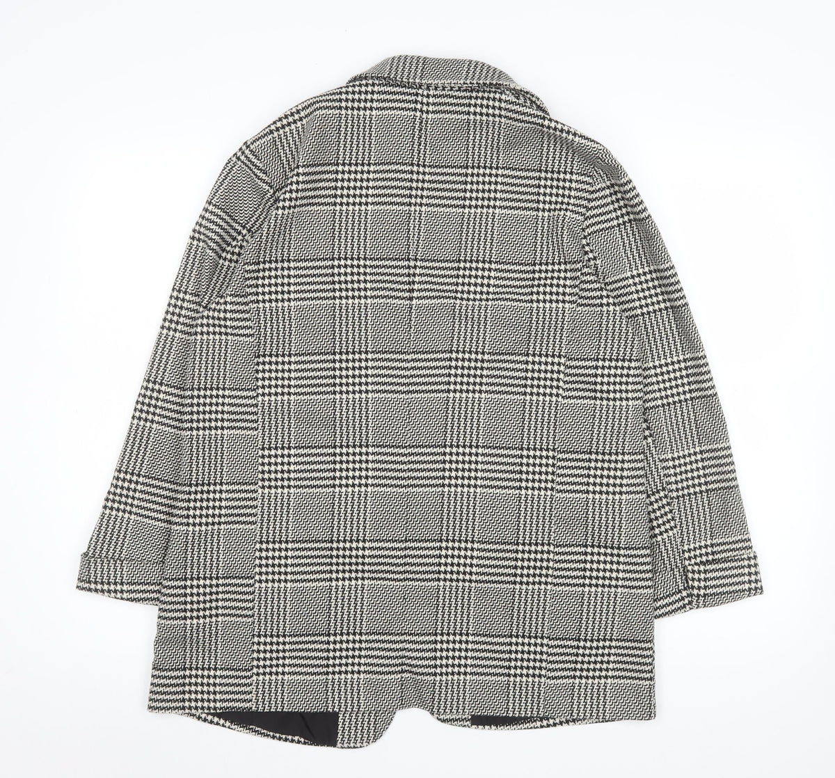 Oasis Women's Black Check Single Breasted Blazer UK 14 Classic Fit