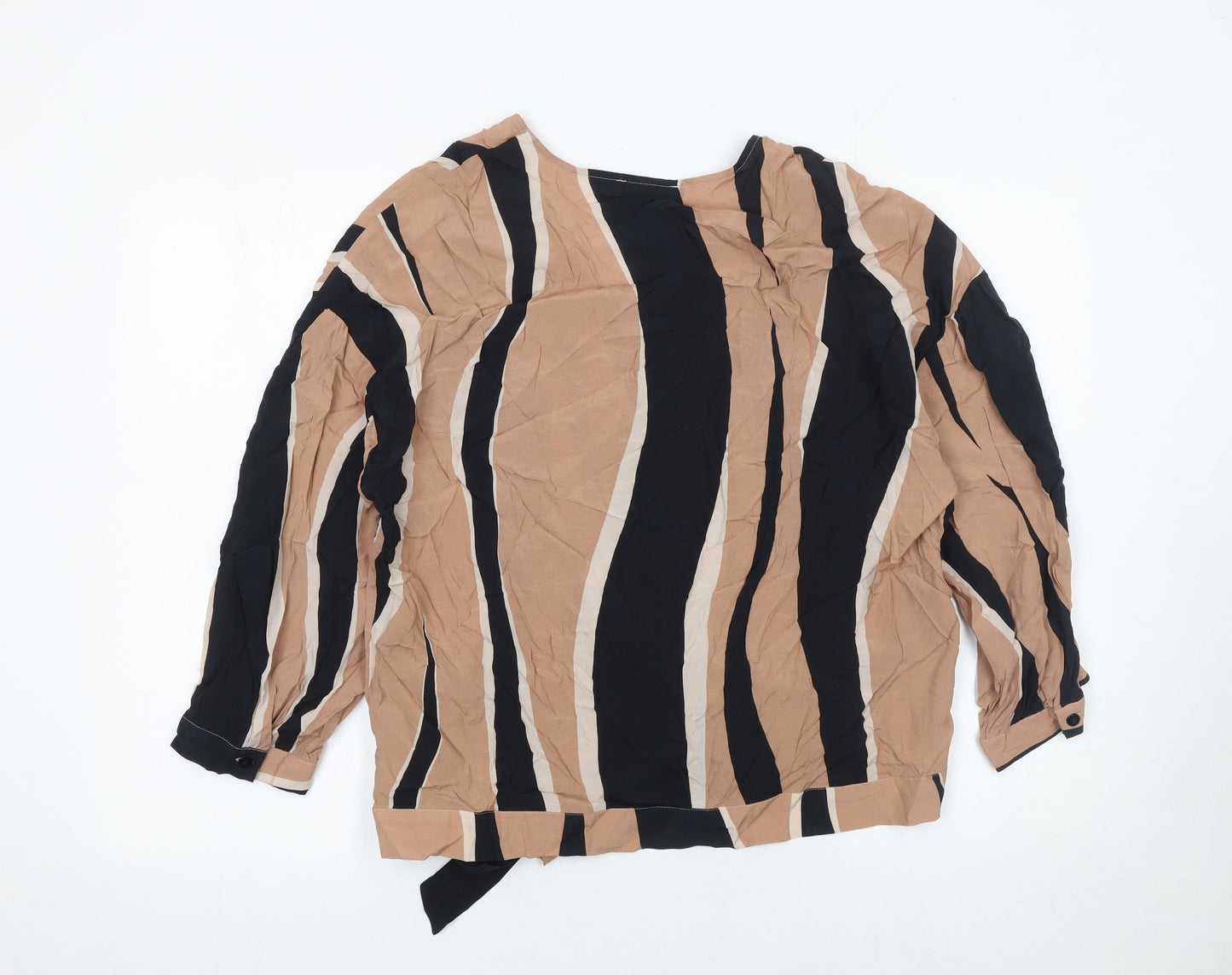 Mint Velvet Womens Multicoloured Stripe Wrap Blouse Size 16