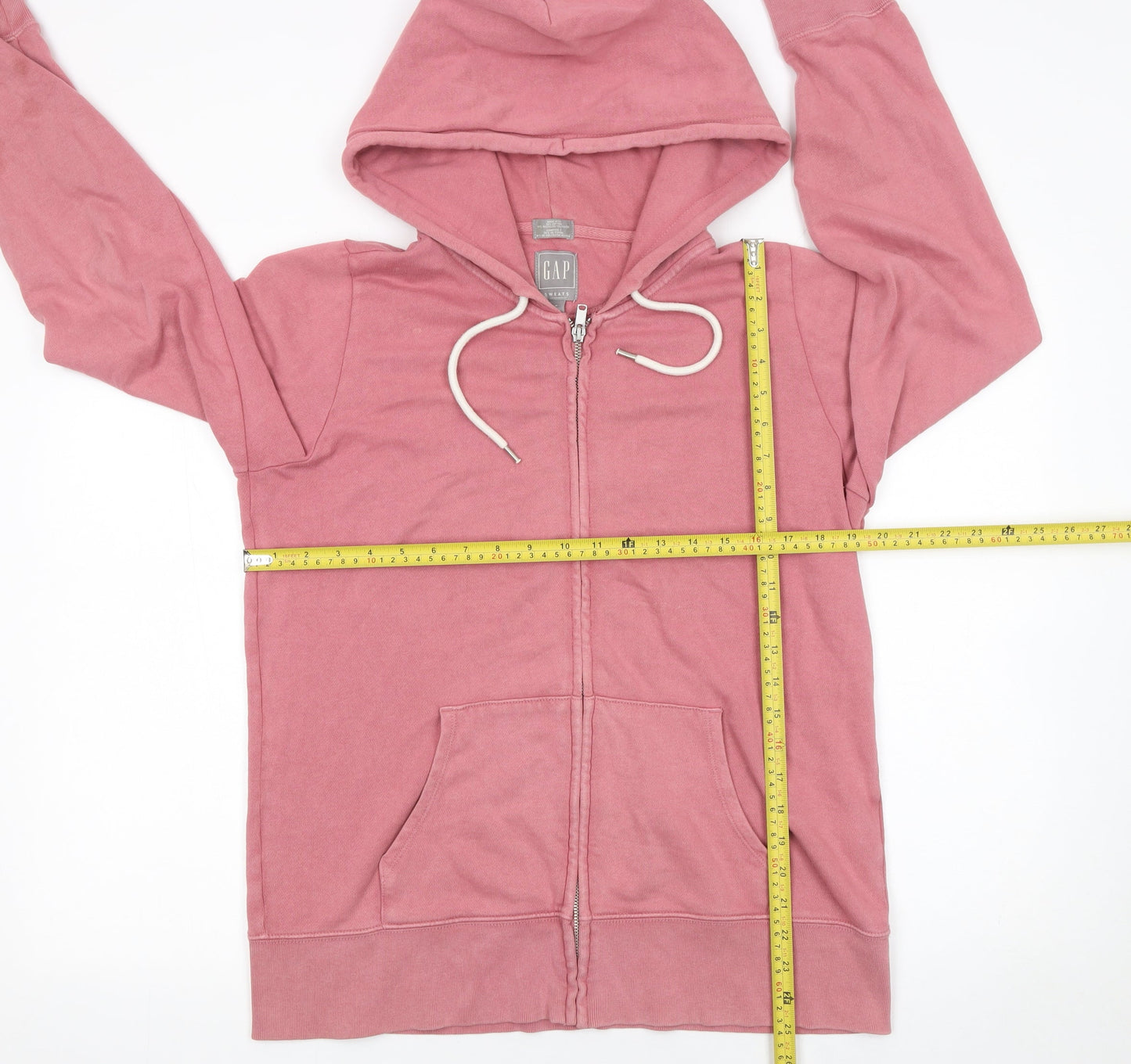 GAP Women Pink Full Zip Hoodie Medium Cotton Blend Casual