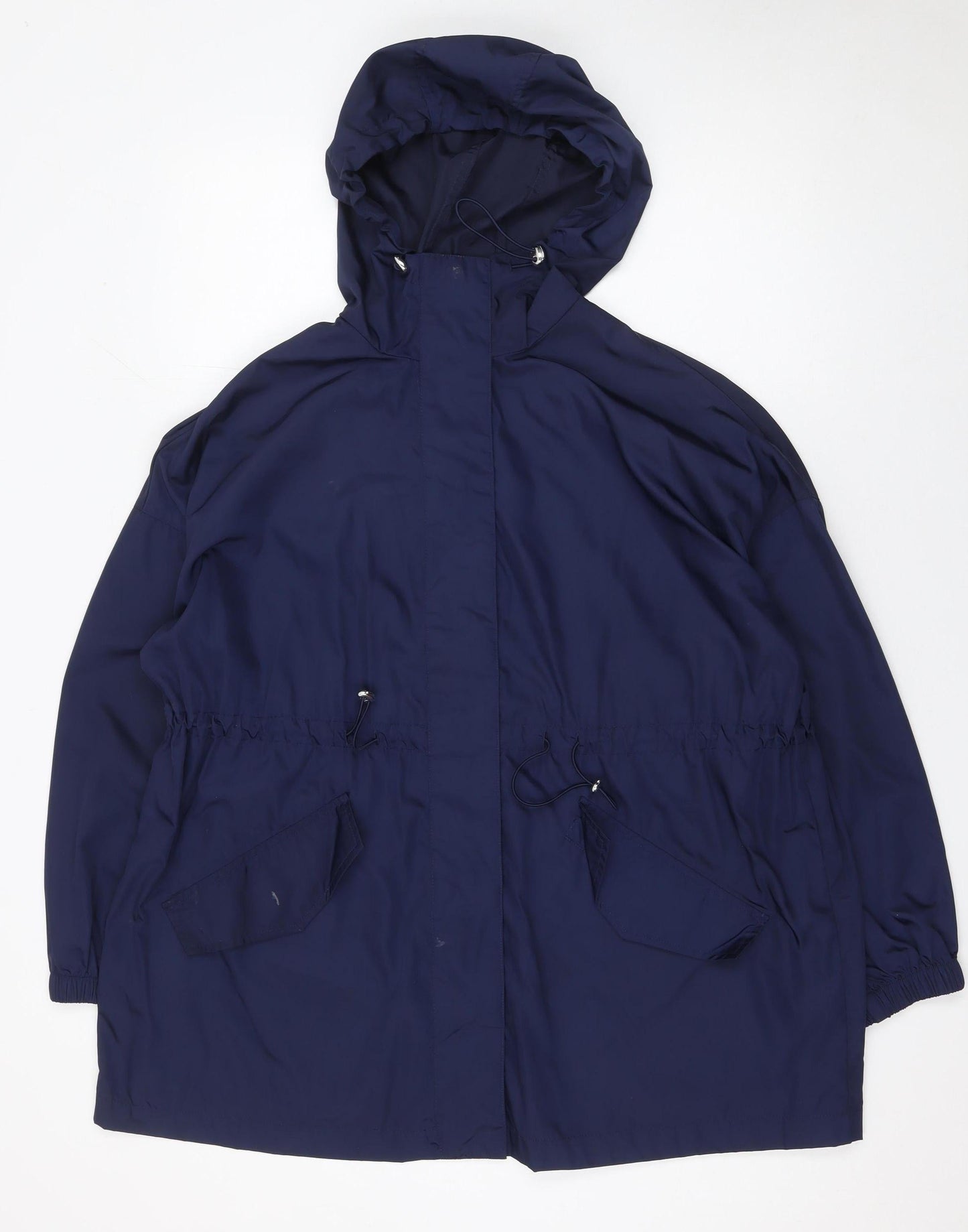 Matalan Womens Blue Hooded Parka Jacket Size S Casual Mid-Length
