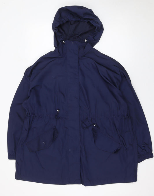 Matalan Womens Blue Hooded Parka Jacket Size S Casual Mid-Length