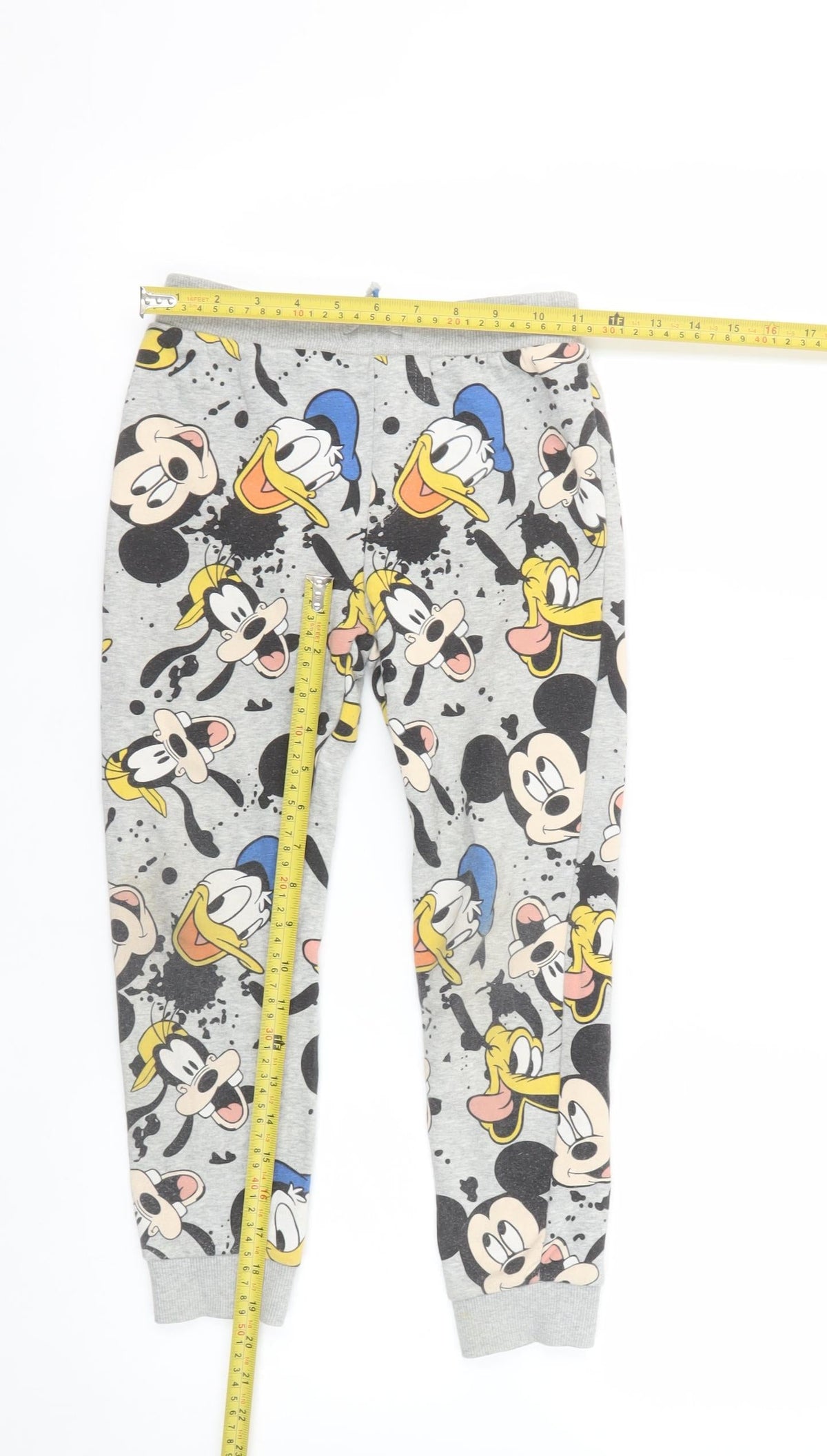 Disney Girls Grey Mickey Mouse Jogger Trousers 6-7 Years Cotton Blend