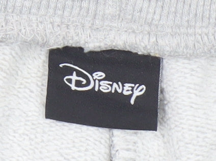 Disney Girls Grey Mickey Mouse Jogger Trousers 6-7 Years Cotton Blend