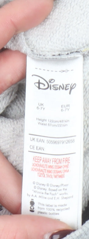 Disney Girls Grey Mickey Mouse Jogger Trousers 6-7 Years Cotton Blend