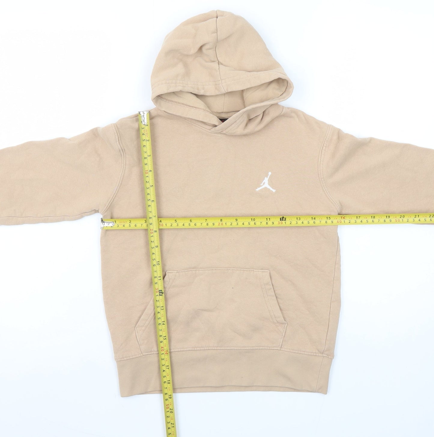 Jordan Boys Beige Pullover Hoodie Small 8-10 Years Cotton Blend