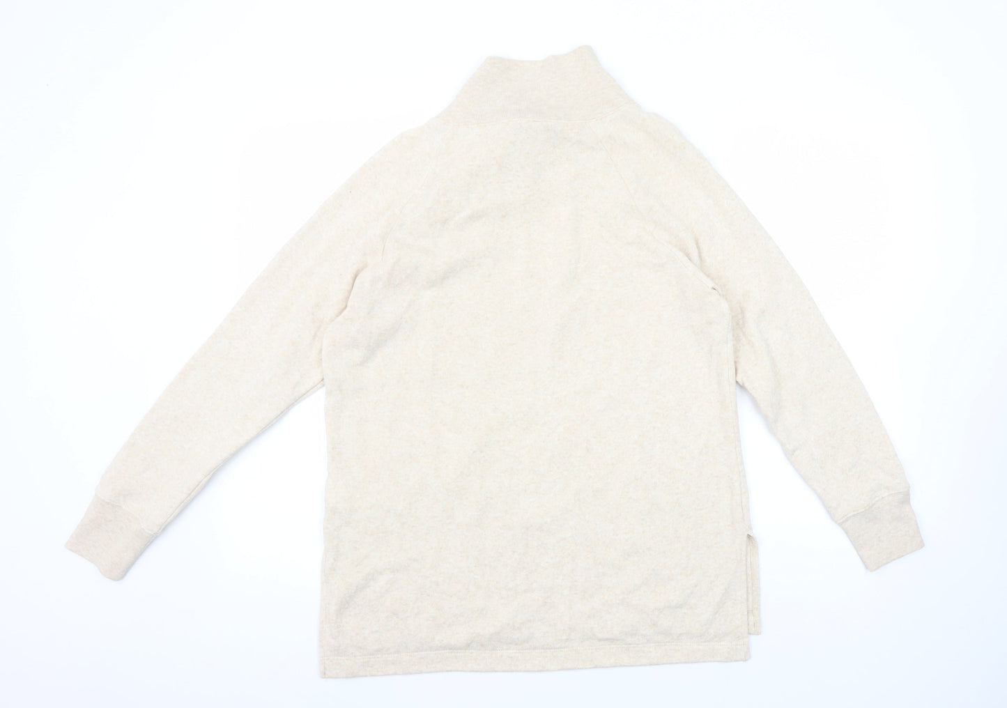 J.Crew Women Beige Button Henley Pullover Sweatshirt XS