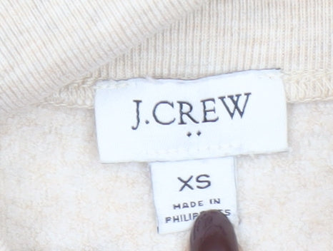 J.Crew Women Beige Button Henley Pullover Sweatshirt XS