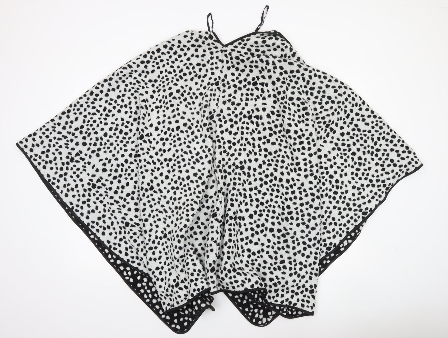 Bonmarché Women Black & White Animal Print Knit Cape One Size
