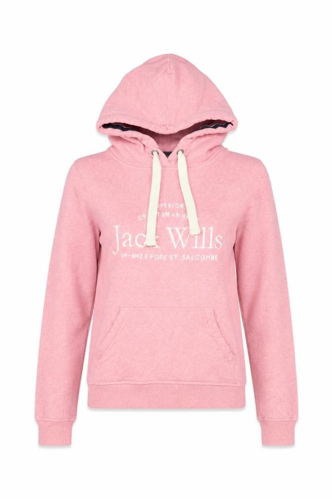 Jack Wills Women Pink Cotton Pullover Hoodie UK 10