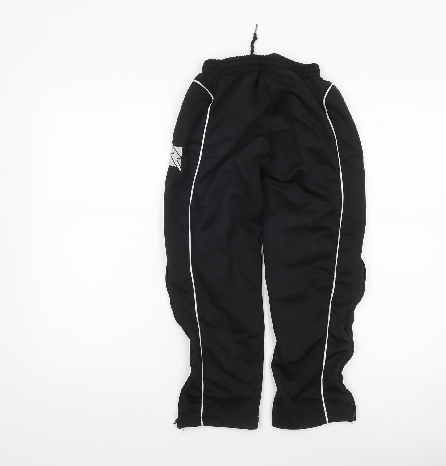 Zeus Boys Black 2XS Jogger Trousers with White Side Stripes