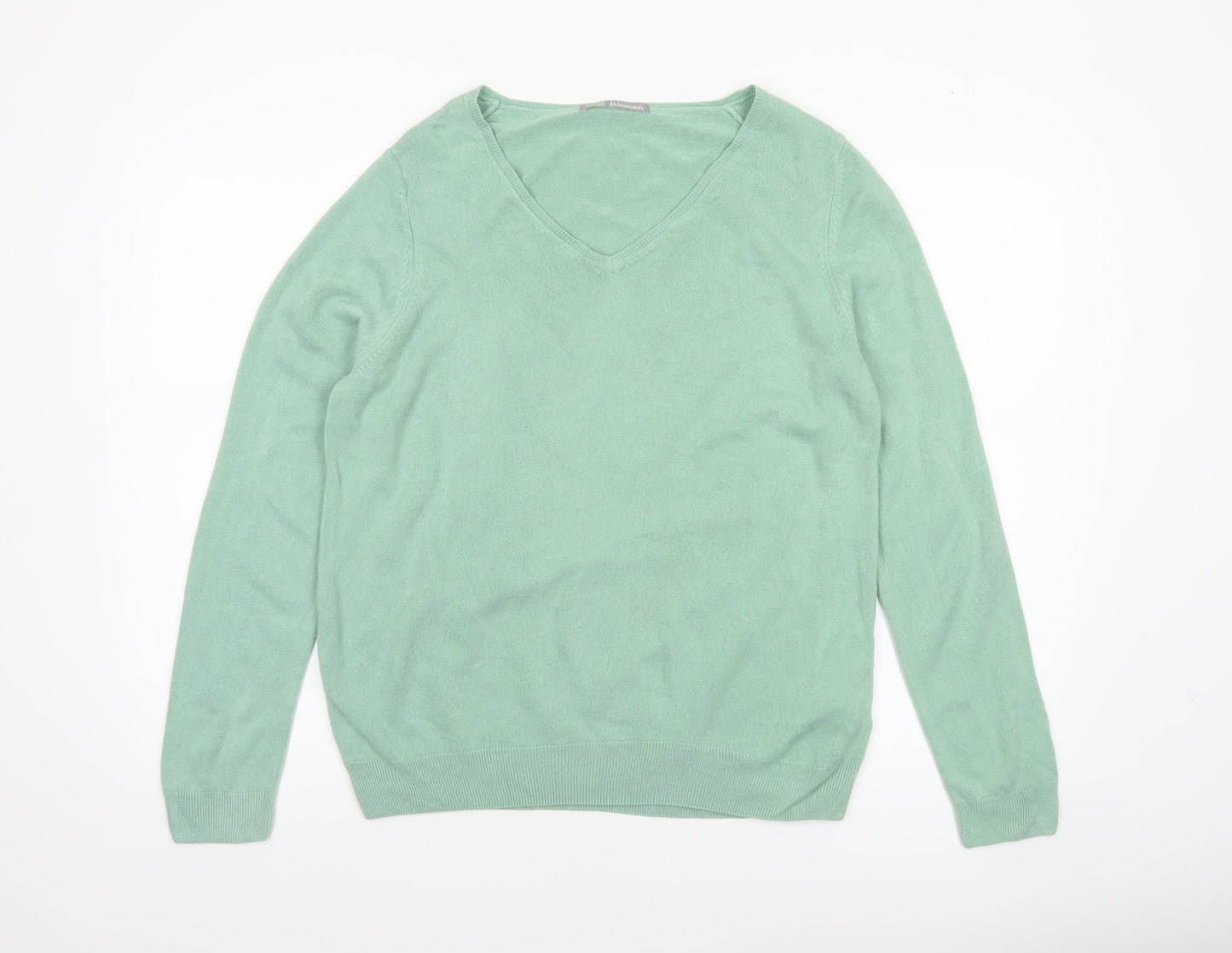 Marks and Spencer Women’s Green V-Neck Acrylic Jumper Size 18