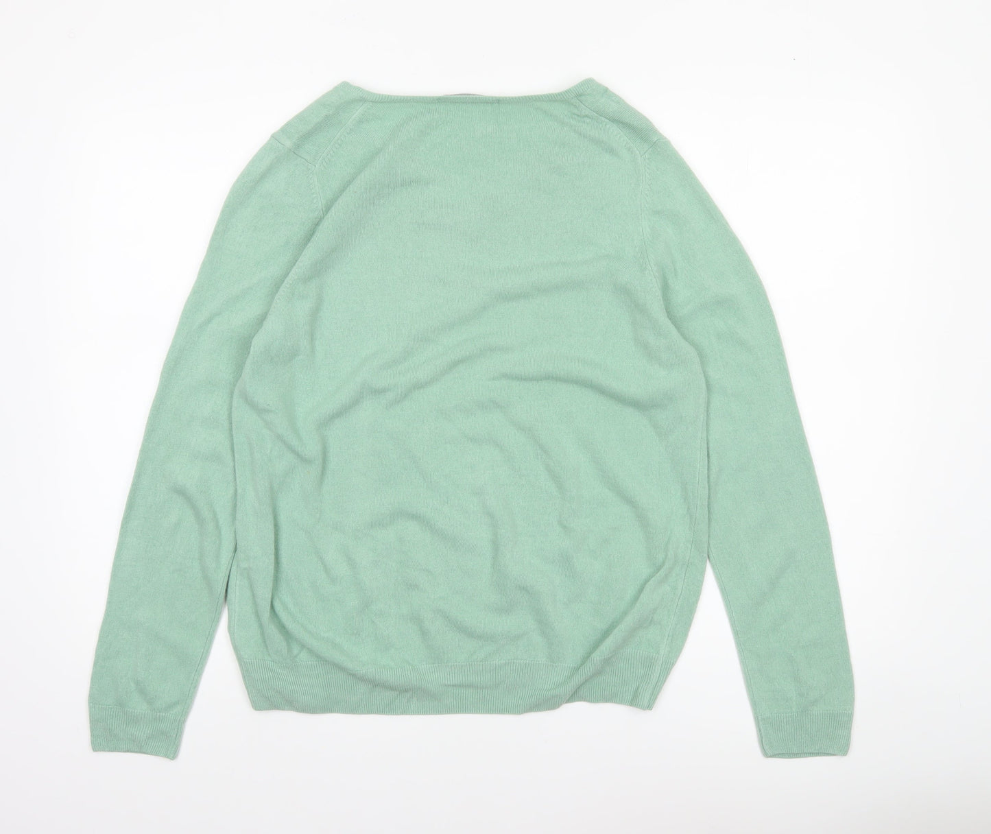 Marks and Spencer Women’s Green V-Neck Acrylic Jumper Size 18