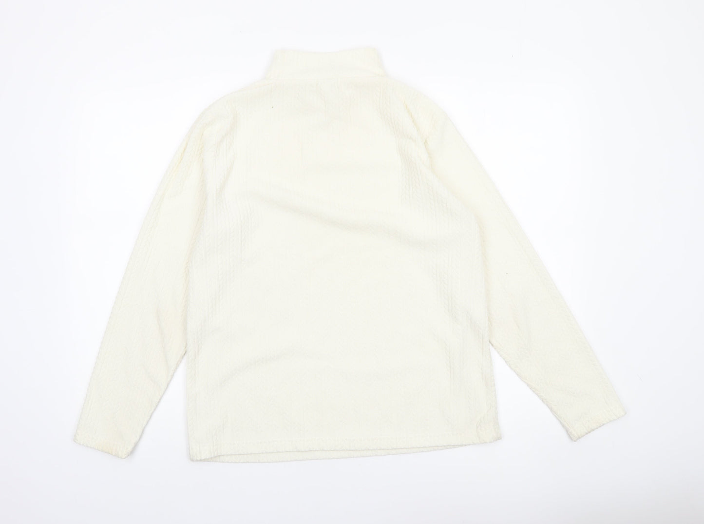 Cotton Traders Women’s Ivory Mock Neck Long Sleeve Polyester Top Size 16