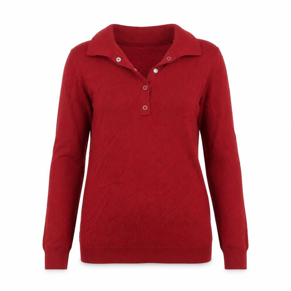 Long Tall Sally Women’s Red XS Henley Collar Knit Jumper