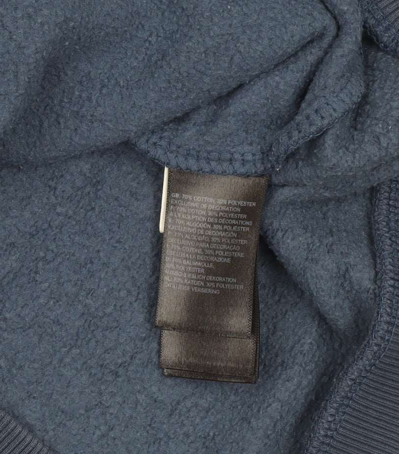 The North Face Women's Navy Blue Cotton Blend Crew Neck Sweatshirt Size S
