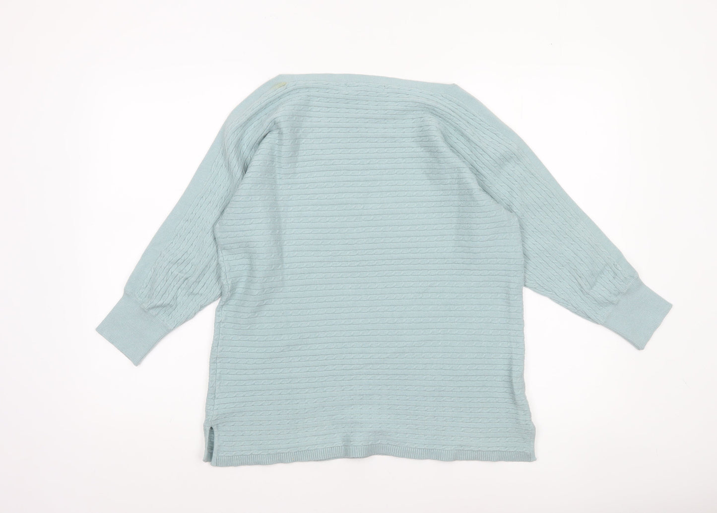 Crew Clothing Company Women's Green Size 12 Cable-Knit Jumper