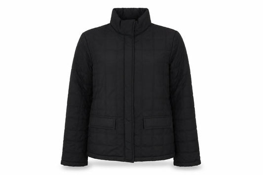 Bass Women's Black Quilted Puffer Jacket Size M Mid-Length Polyester