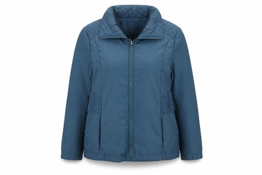 Betty Kay Women Blue Size 20 Mid-Length Zip Puffer Jacket