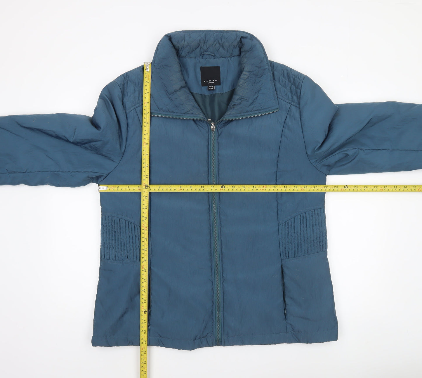 Betty Kay Women Blue Size 20 Mid-Length Zip Puffer Jacket