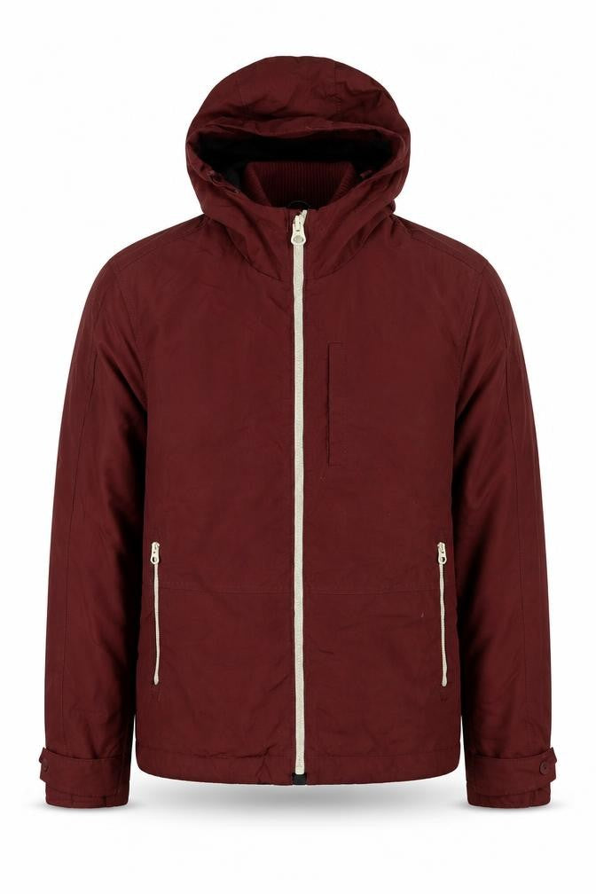 Next Men's Red Hooded Windbreaker Jacket Size L Lightweight Casual